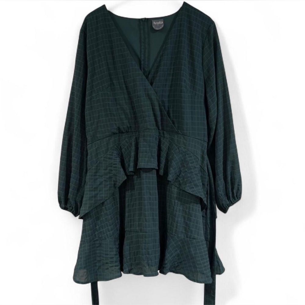 Arula Fit & Flare Ruffle Wrap Mini Dress Plus Size XL-0X Cottagecore Whimsigoth - Picture 3 of 9